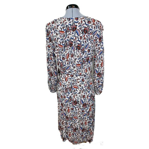 Velvet Graham & Spencer Small Wrap Dress Midi Long Sleeve Paisley Boho Fall - Picture 4 of 5